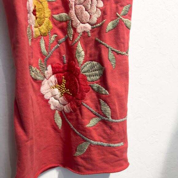 Vintage Lucky Y2K Pants Medium Wide Leg Embroidered Ombre Red Butterfly Flowers - Picture 6 of 10